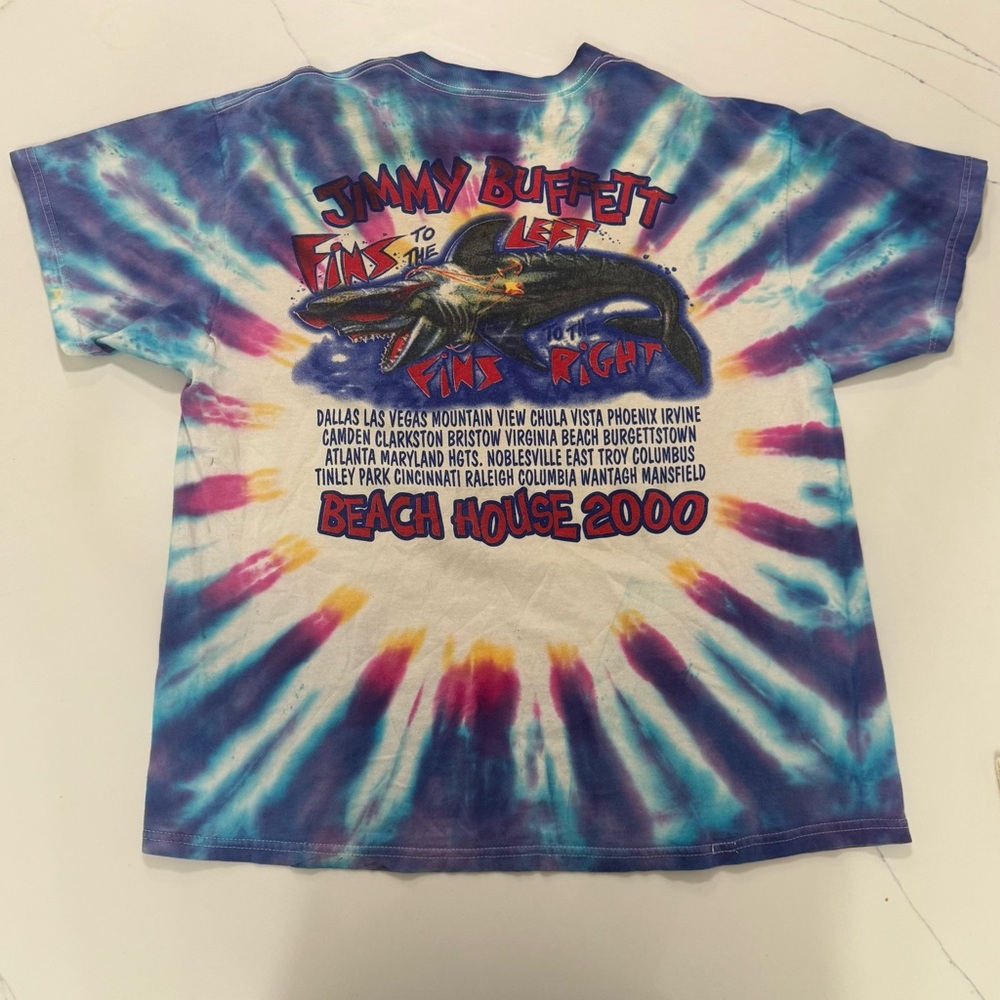 🌈 Vintage 2000 Jimmy Buffett Beach House Tour Tie Dye Tee 🌈 - Picture 3 of 6